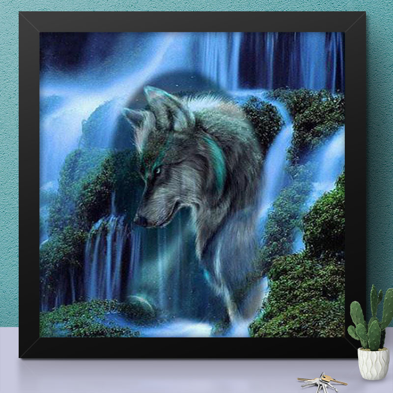 Wolf And Waterfall