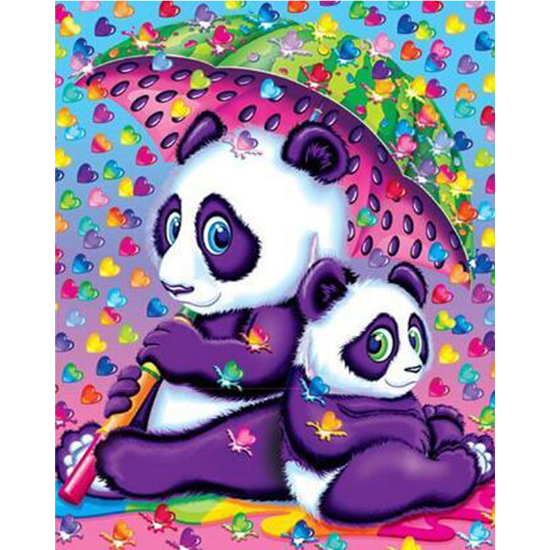 Cute Pandas under an Umbrella