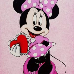 Cute Minnie with Red Heart