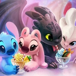 Stitch and Angel with Friends
