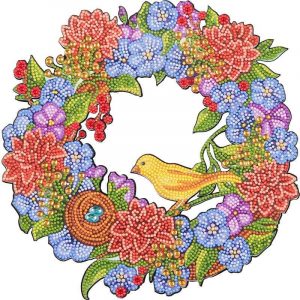 Golden Sparrow - Diamond Painting Wreath