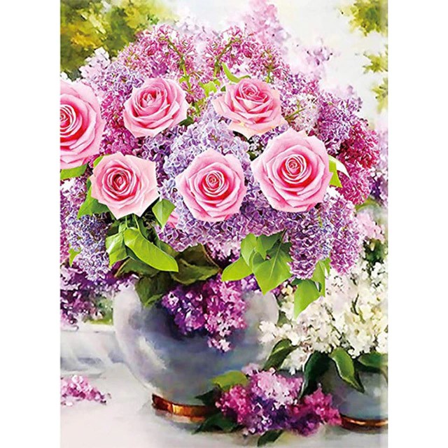 Pink Flowers in a Transparent Vase