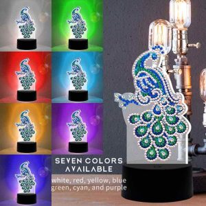 Peacock - Diamond Painting Lamp