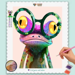 Bunter Frosch mit Großer Brille